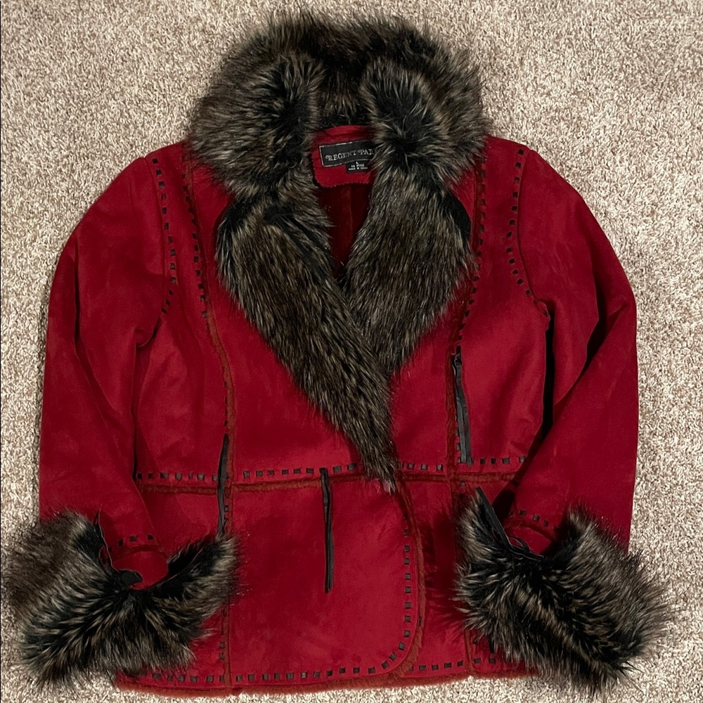 Regent Park Jacket with Faux Fur Trim EUC size L - Picture 4 of 7